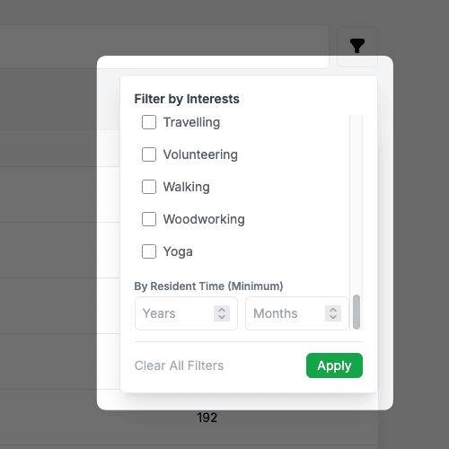 Advanced Search & Filters screenshot